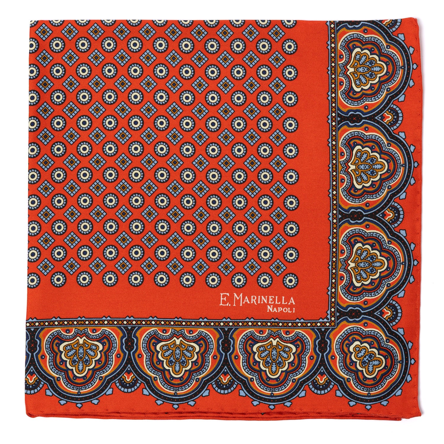 Patterned Pochette made from pure English Silk - hand-rolled